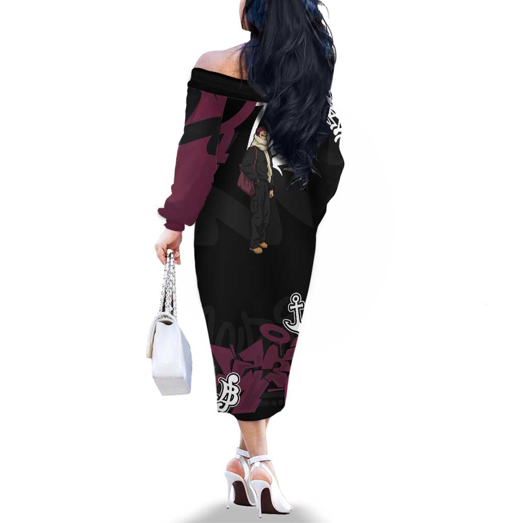 Charlotte Katakuri One Piece Family Matching Off The Shoulder Long Sleeve Dress and Hawaiian Shirt Graffiti Street Art Anime Collage