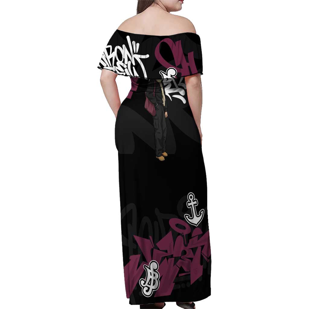 Charlotte Katakuri One Piece Family Matching Off Shoulder Maxi Dress and Hawaiian Shirt Graffiti Street Art Anime Collage