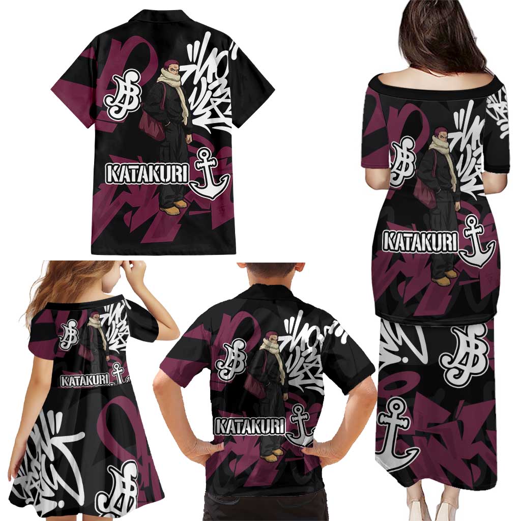 Charlotte Katakuri One Piece Family Matching Puletasi and Hawaiian Shirt Graffiti Street Art Anime Collage