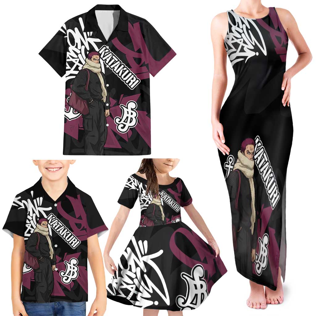 Charlotte Katakuri One Piece Family Matching Tank Maxi Dress and Hawaiian Shirt Graffiti Street Art Anime Collage