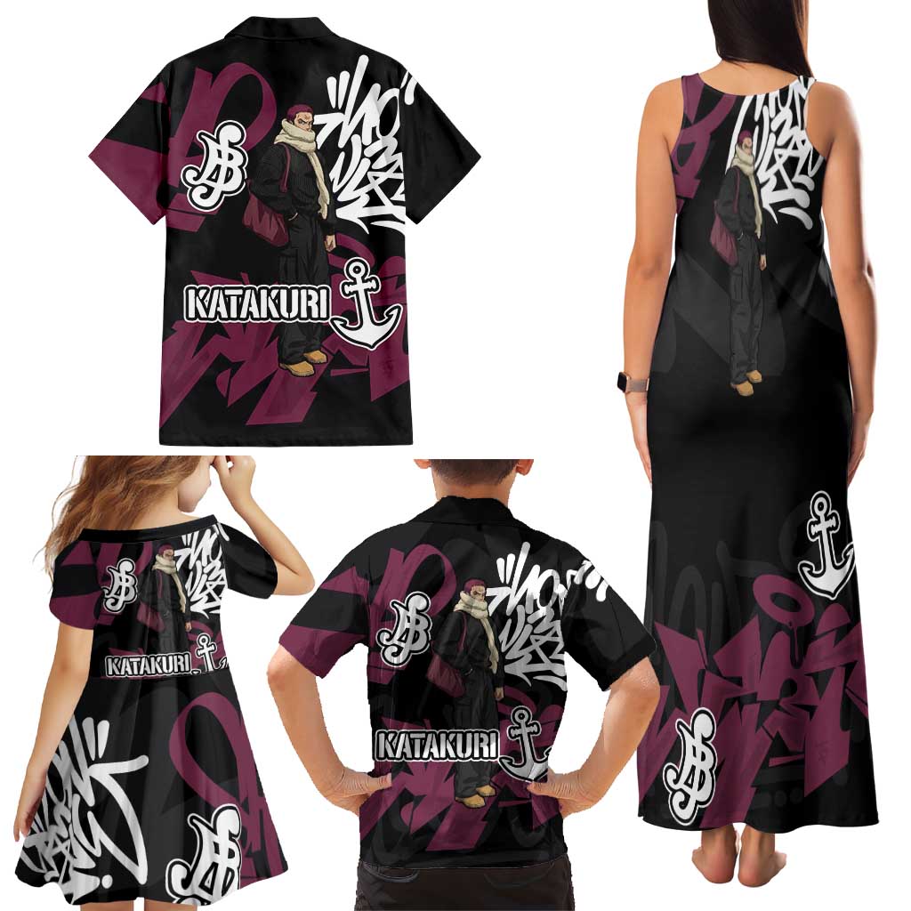 Charlotte Katakuri One Piece Family Matching Tank Maxi Dress and Hawaiian Shirt Graffiti Street Art Anime Collage