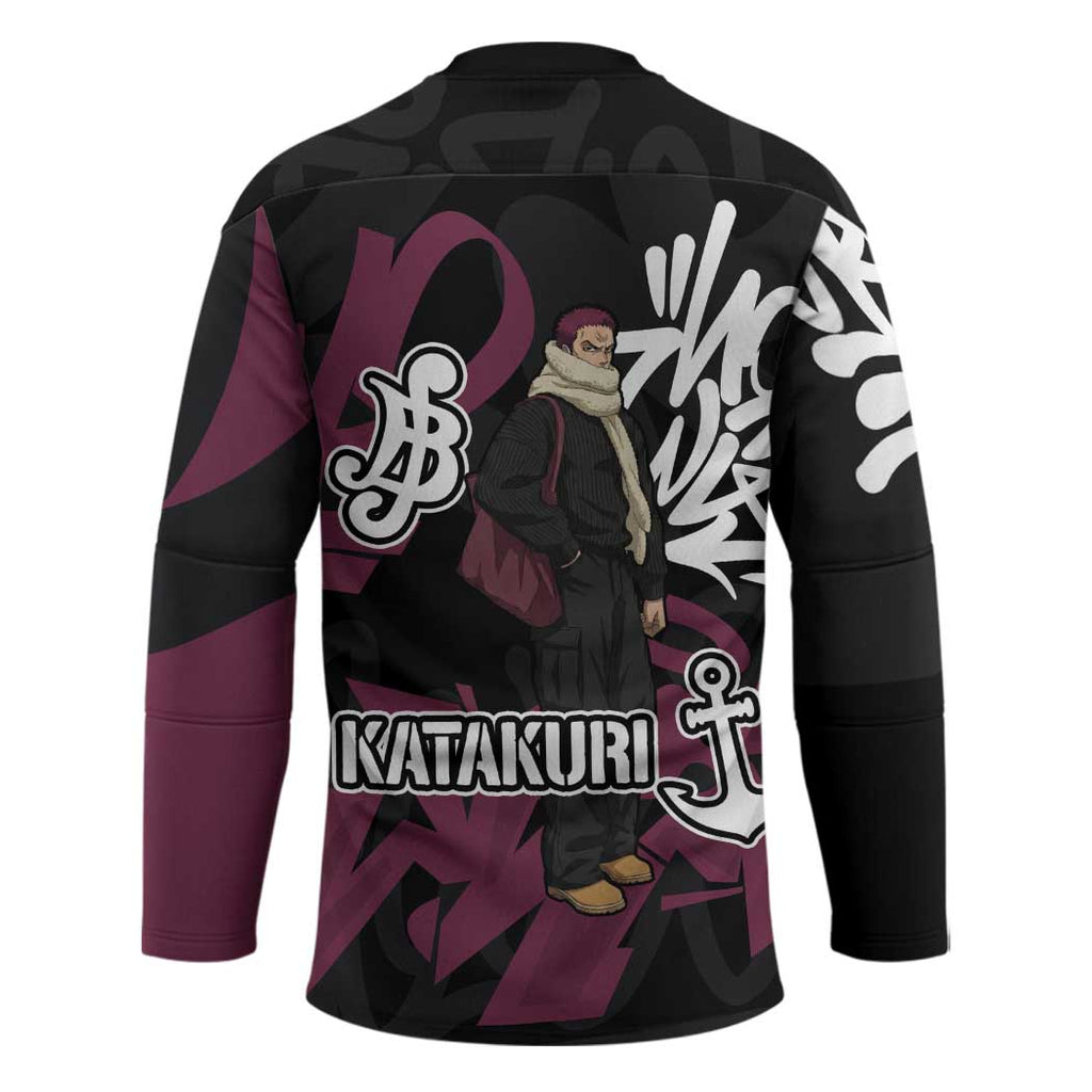 Charlotte Katakuri One Piece Hockey Jersey Graffiti Street Art Anime Collage