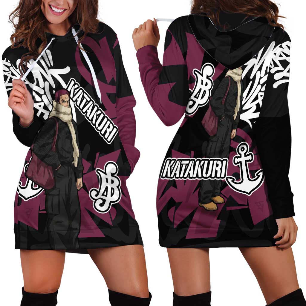 Charlotte Katakuri One Piece Hoodie Dress Graffiti Street Art Anime Collage