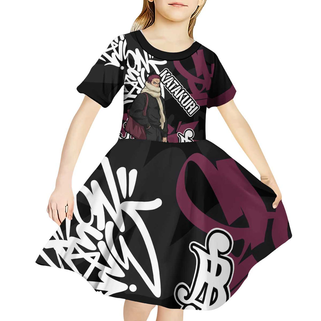 Charlotte Katakuri One Piece Kid Short Sleeve Dress Graffiti Street Art Anime Collage