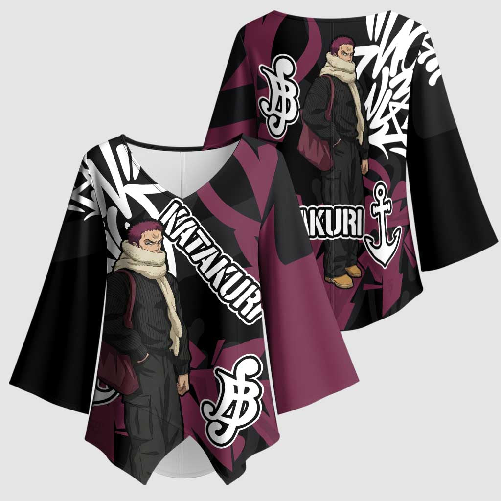 Charlotte Katakuri One Piece Kimono Sleeve Blouse Graffiti Street Art Anime Collage