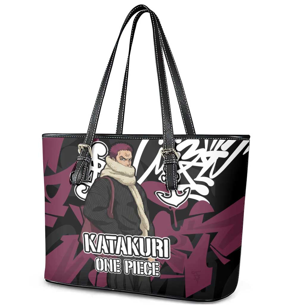 Charlotte Katakuri One Piece Leather Tote Bag Graffiti Street Art Anime Collage