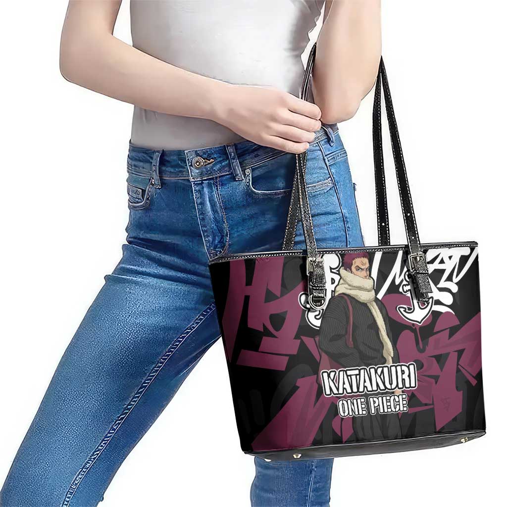 Charlotte Katakuri One Piece Leather Tote Bag Graffiti Street Art Anime Collage