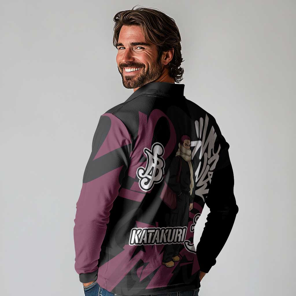 Charlotte Katakuri One Piece Long Sleeve Polo Shirt Graffiti Street Art Anime Collage