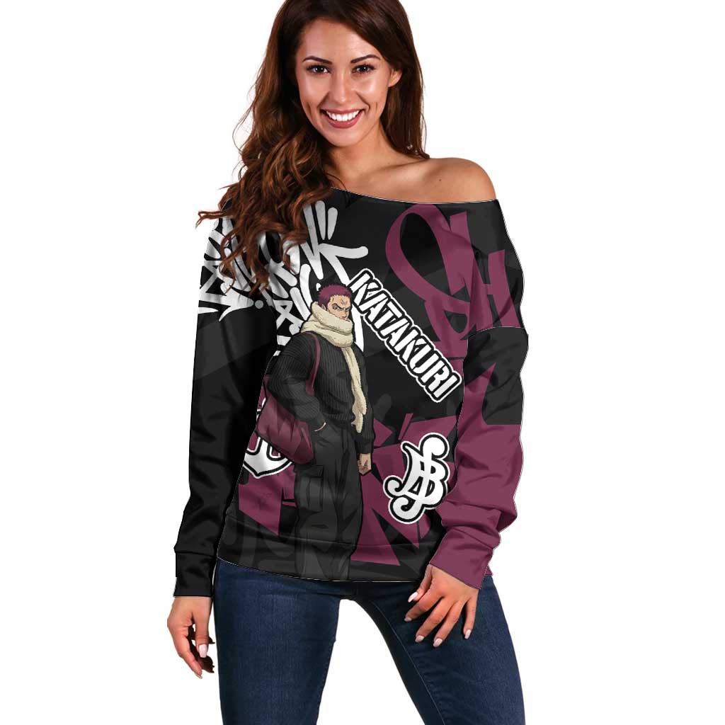 Charlotte Katakuri One Piece Off Shoulder Sweater Graffiti Street Art Anime Collage