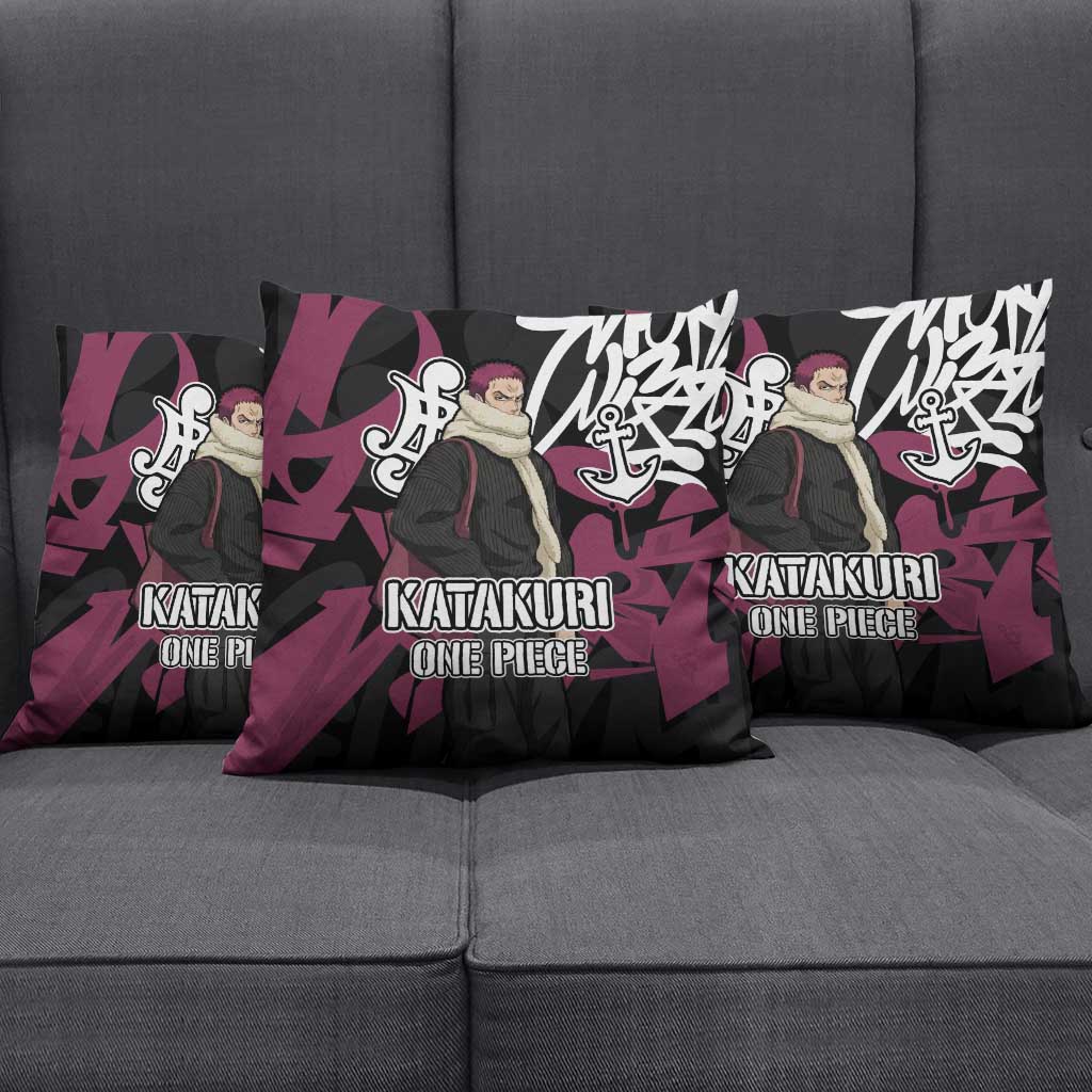 Charlotte Katakuri One Piece Pillow Cover Graffiti Street Art Anime Collage