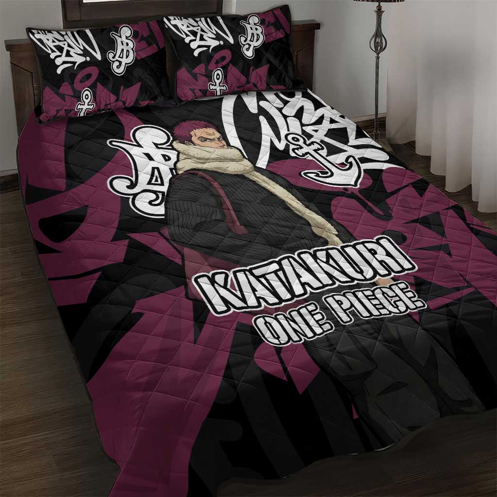 Charlotte Katakuri One Piece Quilt Bed Set Graffiti Street Art Anime Collage