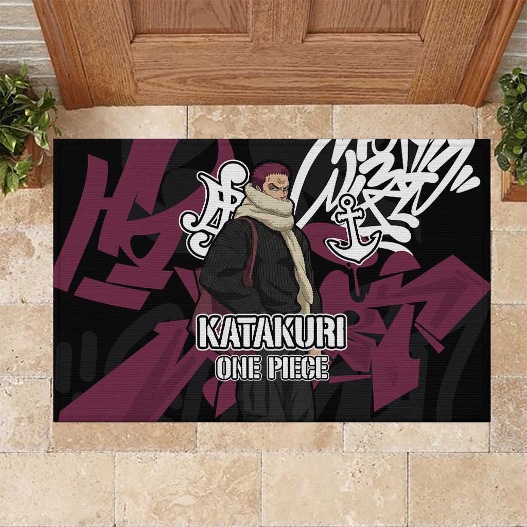 Charlotte Katakuri One Piece Rubber Doormat Graffiti Street Art Anime Collage