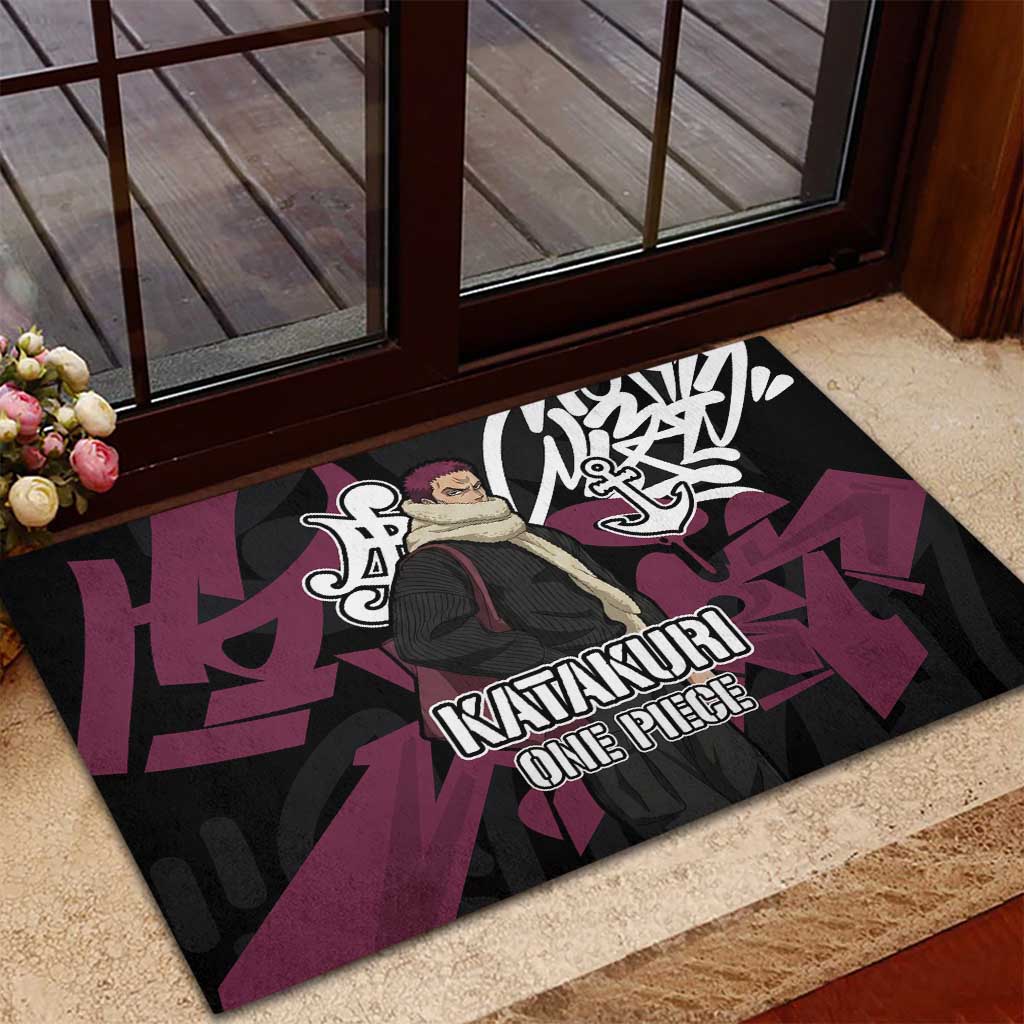 Charlotte Katakuri One Piece Rubber Doormat Graffiti Street Art Anime Collage
