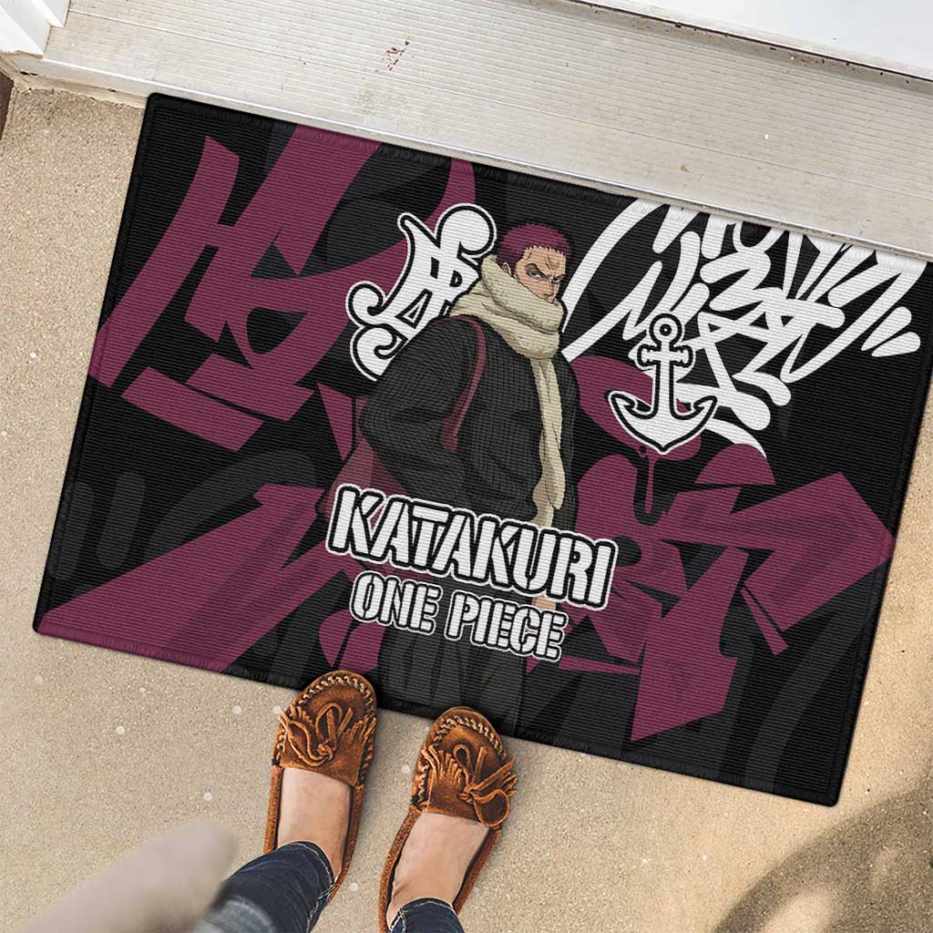 Charlotte Katakuri One Piece Rubber Doormat Graffiti Street Art Anime Collage