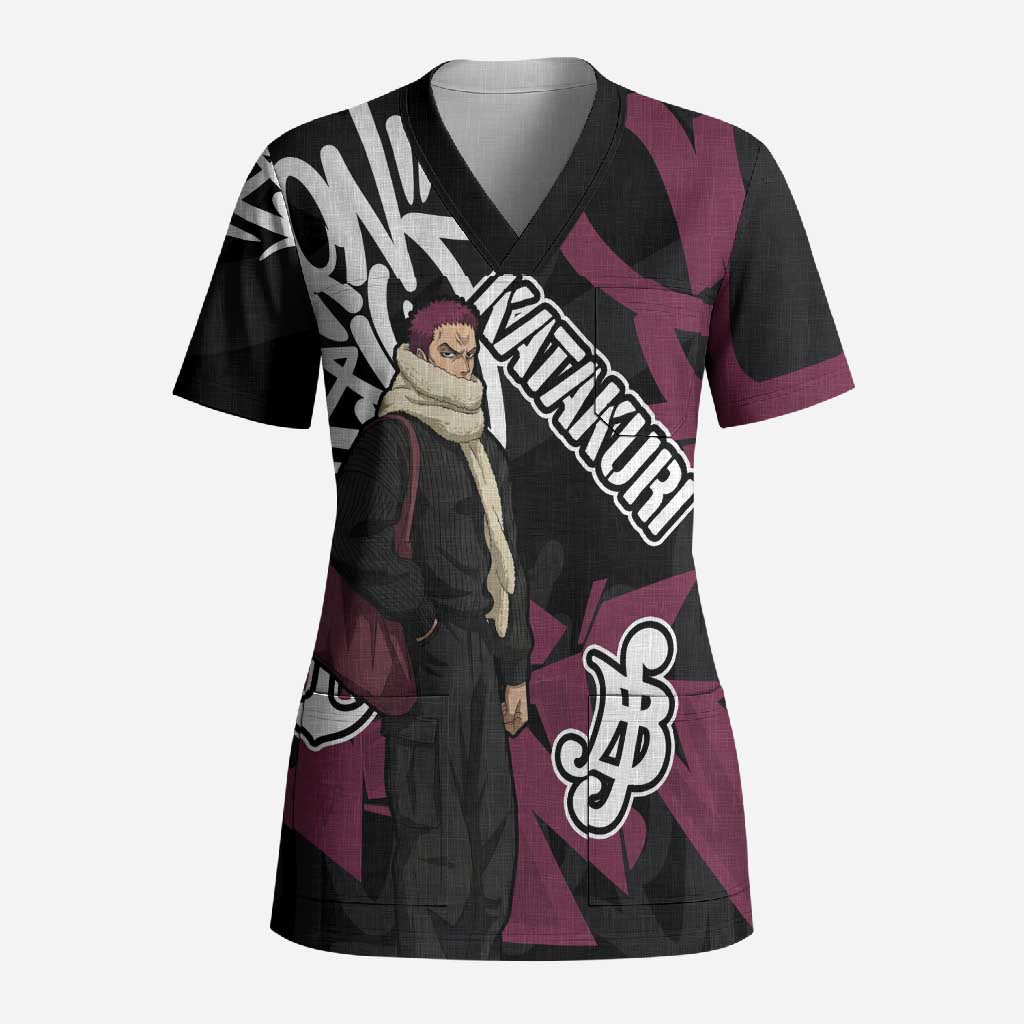 Charlotte Katakuri One Piece Scrub Top Graffiti Street Art Anime Collage