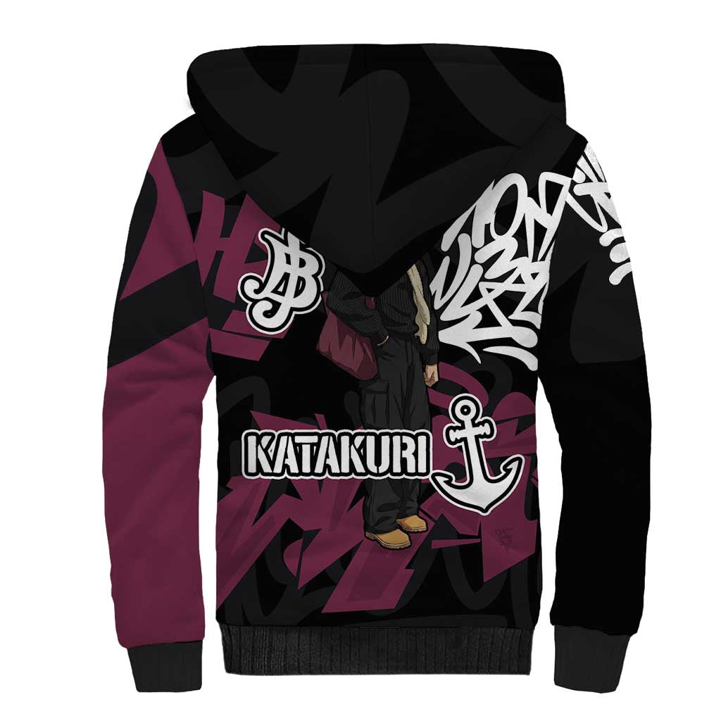 Charlotte Katakuri One Piece Sherpa Hoodie Graffiti Street Art Anime Collage