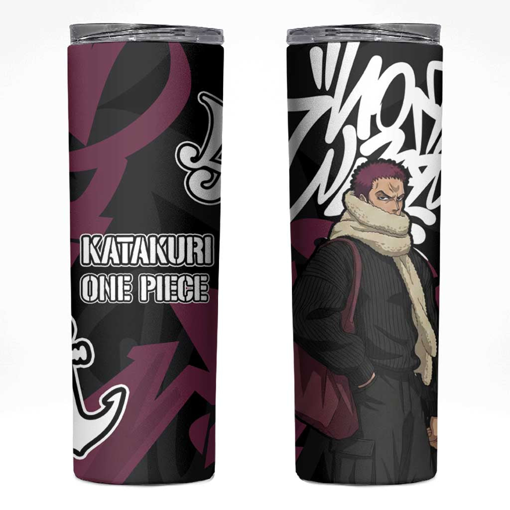 Charlotte Katakuri One Piece Skinny Tumbler Graffiti Street Art Anime Collage
