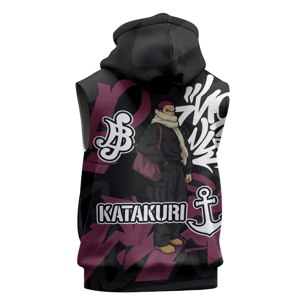 Charlotte Katakuri One Piece Sleeveless Hoodie Graffiti Street Art Anime Collage