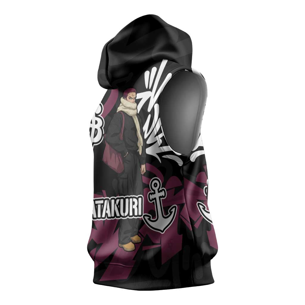 Charlotte Katakuri One Piece Sleeveless Hoodie Graffiti Street Art Anime Collage