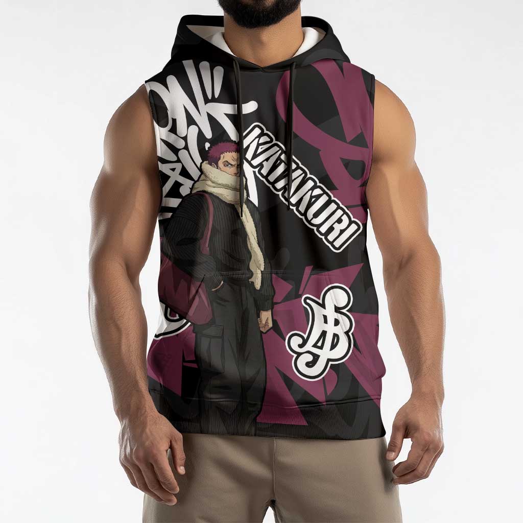 Charlotte Katakuri One Piece Sleeveless Hoodie Graffiti Street Art Anime Collage