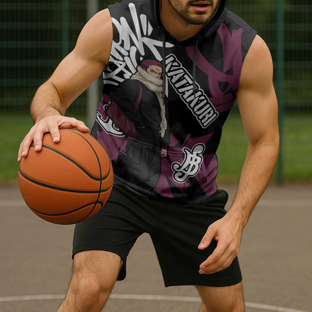 Charlotte Katakuri One Piece Sleeveless Hoodie Graffiti Street Art Anime Collage