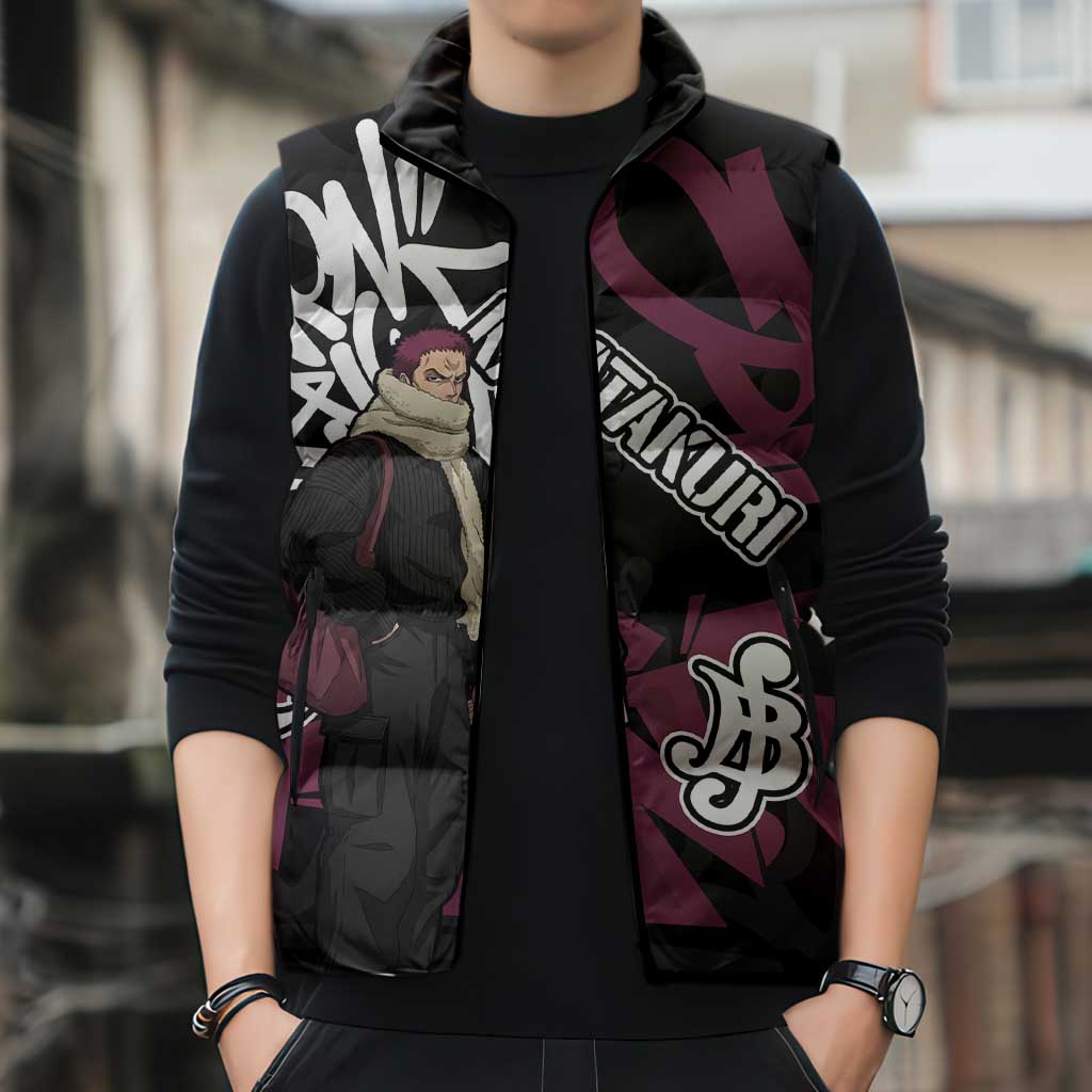 Charlotte Katakuri One Piece Sleeveless Puffer Jacket Graffiti Street Art Anime Collage