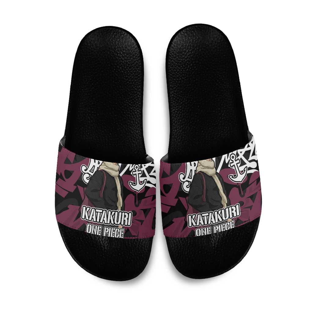 Charlotte Katakuri One Piece Slide Sandals Graffiti Street Art Anime Collage