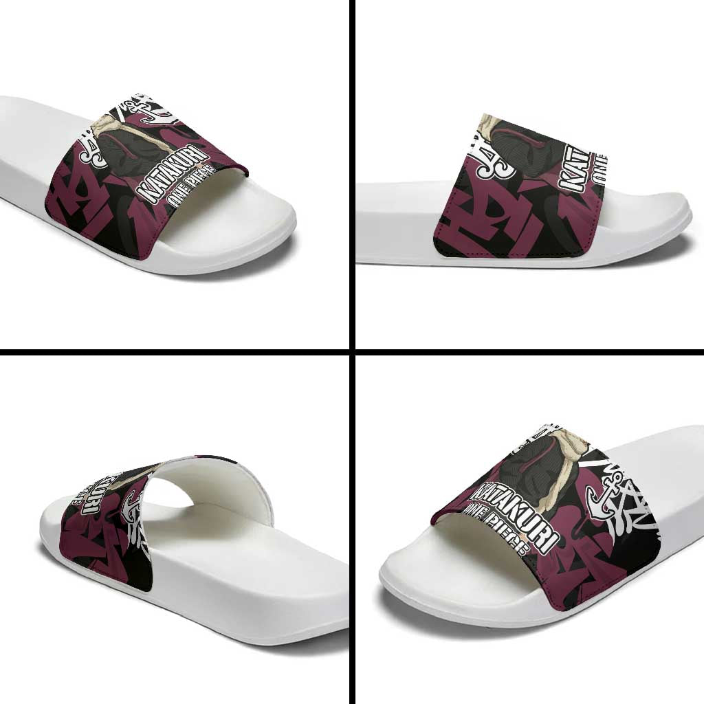 Charlotte Katakuri One Piece Slide Sandals Graffiti Street Art Anime Collage