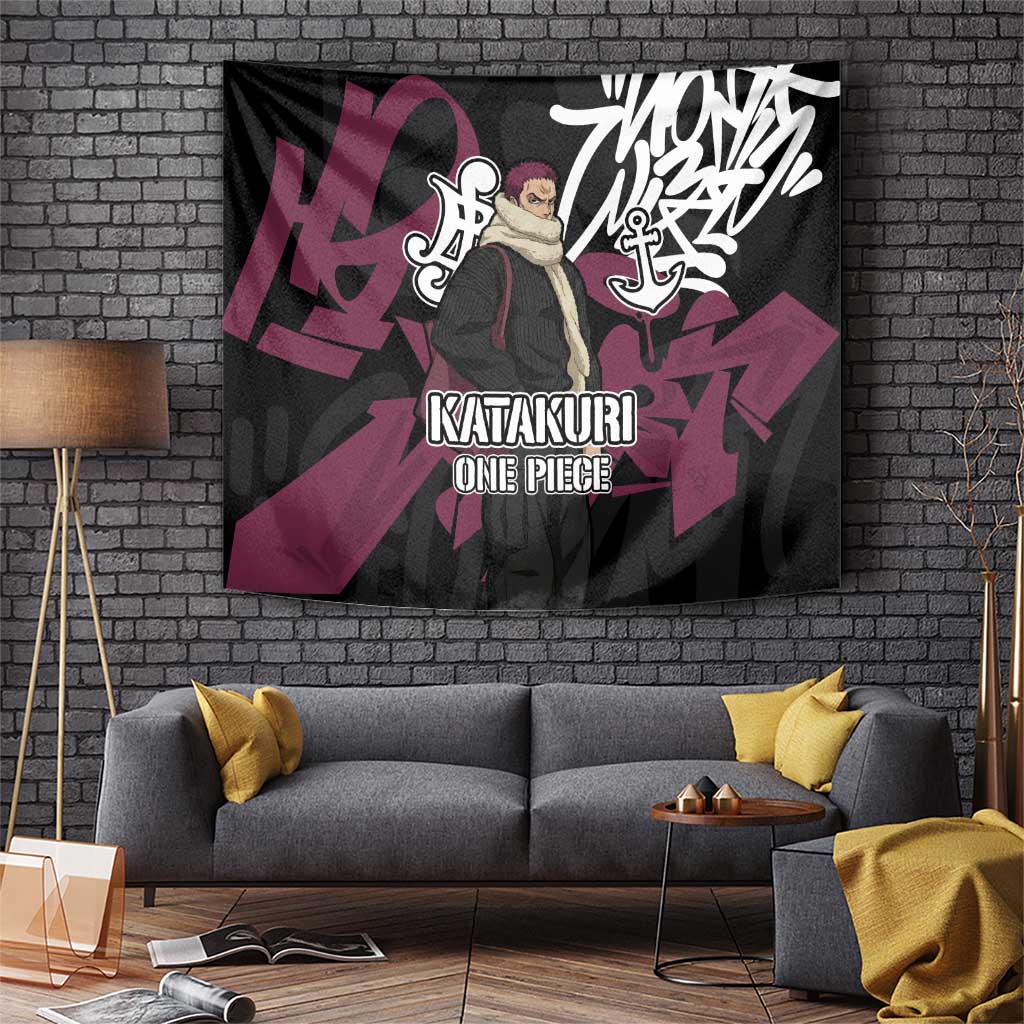 Charlotte Katakuri One Piece Tapestry Graffiti Street Art Anime Collage