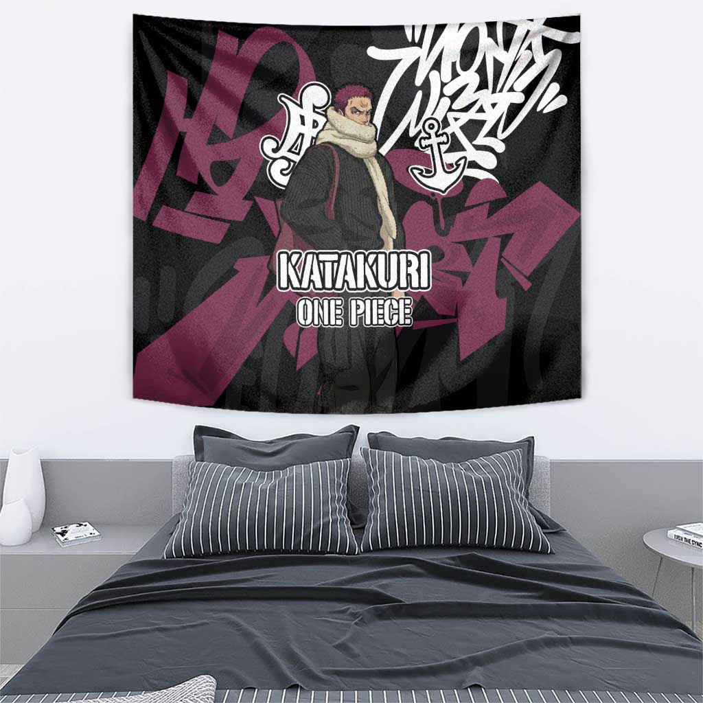 Charlotte Katakuri One Piece Tapestry Graffiti Street Art Anime Collage
