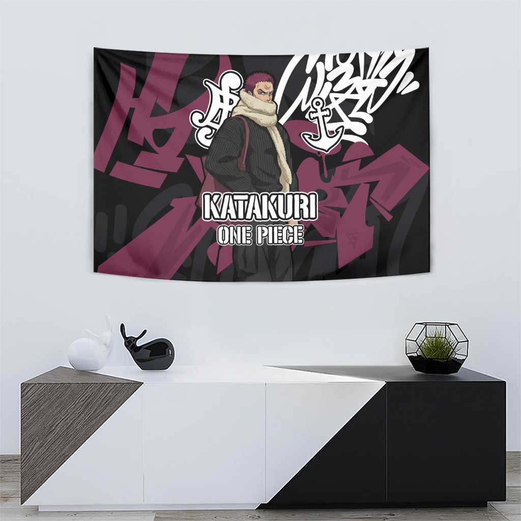 Charlotte Katakuri One Piece Tapestry Graffiti Street Art Anime Collage