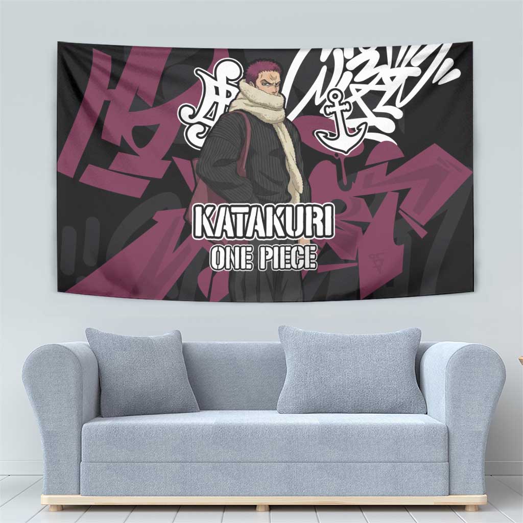 Charlotte Katakuri One Piece Tapestry Graffiti Street Art Anime Collage