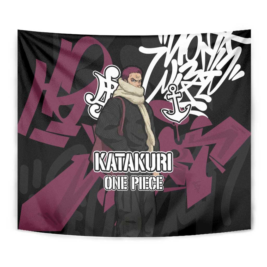 Charlotte Katakuri One Piece Tapestry Graffiti Street Art Anime Collage