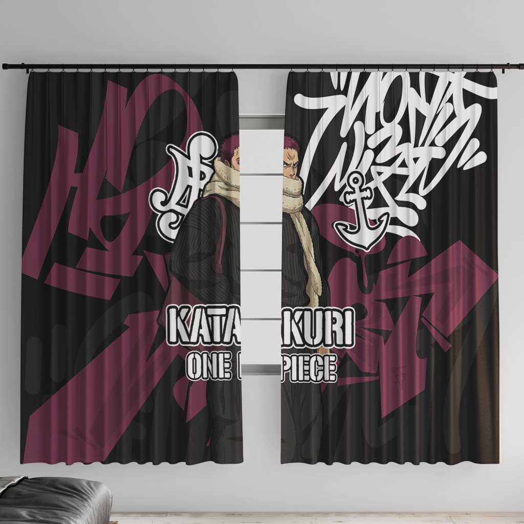 Charlotte Katakuri One Piece Window Curtain Graffiti Street Art Anime Collage