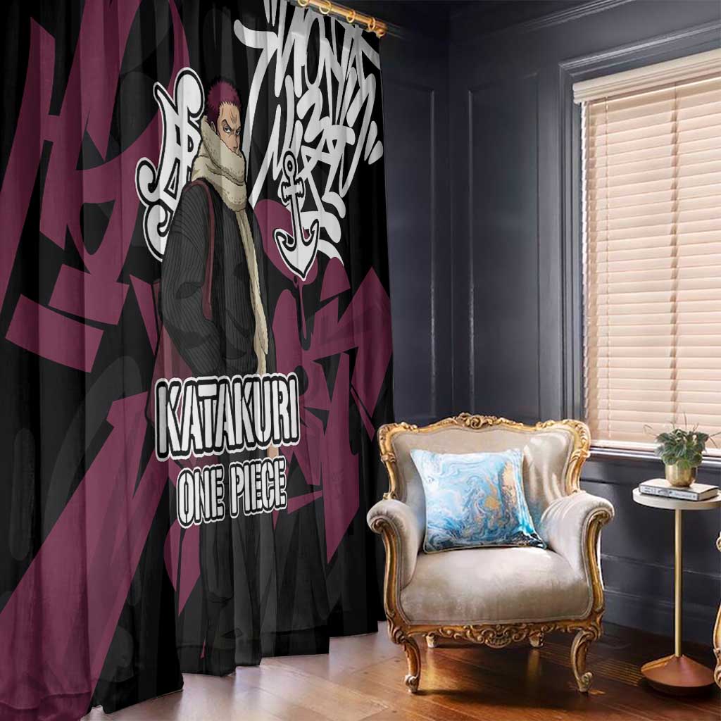 Charlotte Katakuri One Piece Window Curtain Graffiti Street Art Anime Collage
