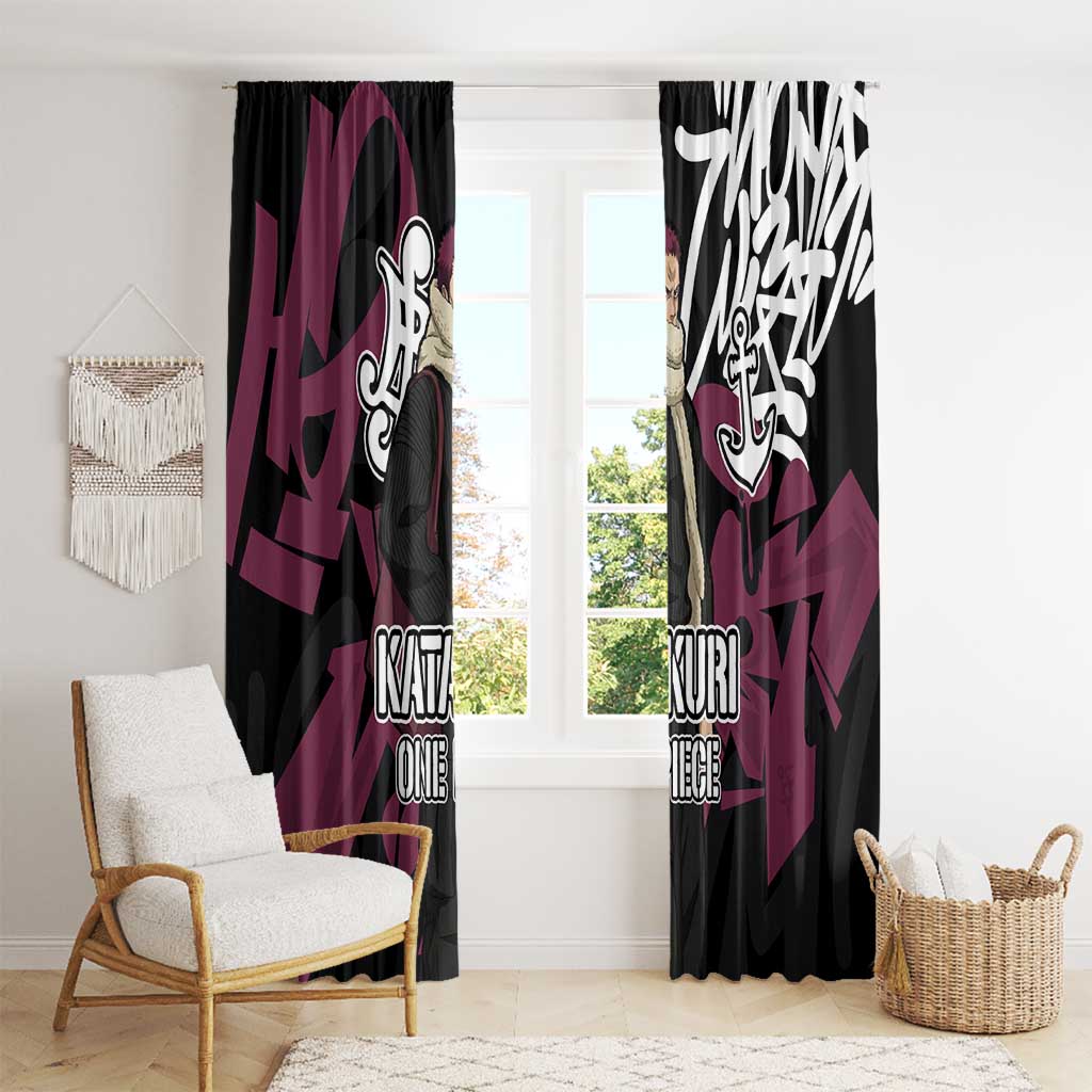 Charlotte Katakuri One Piece Window Curtain Graffiti Street Art Anime Collage
