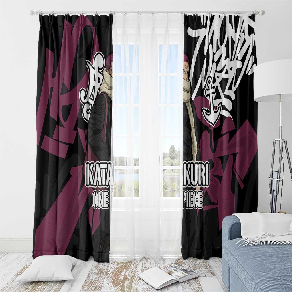 Charlotte Katakuri One Piece Window Curtain Graffiti Street Art Anime Collage