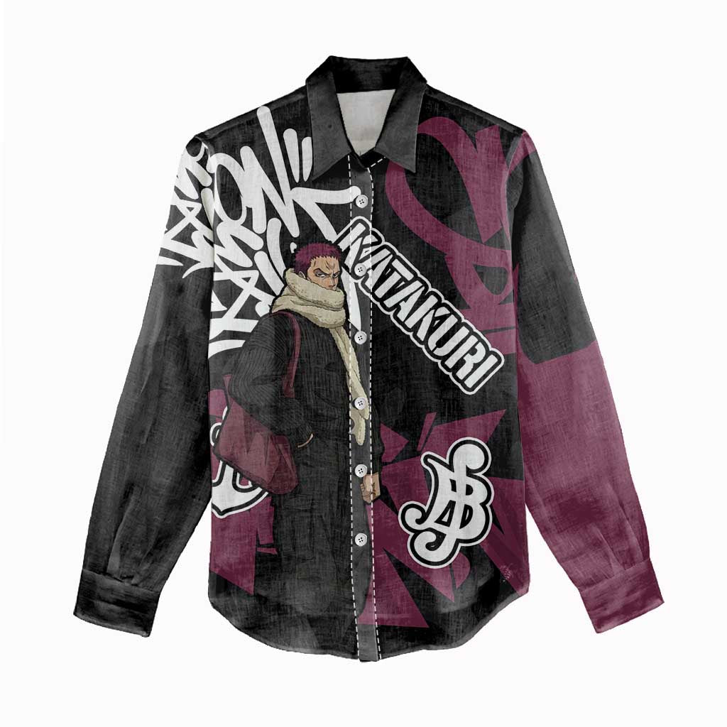 Charlotte Katakuri One Piece Women Casual Shirt Graffiti Street Art Anime Collage