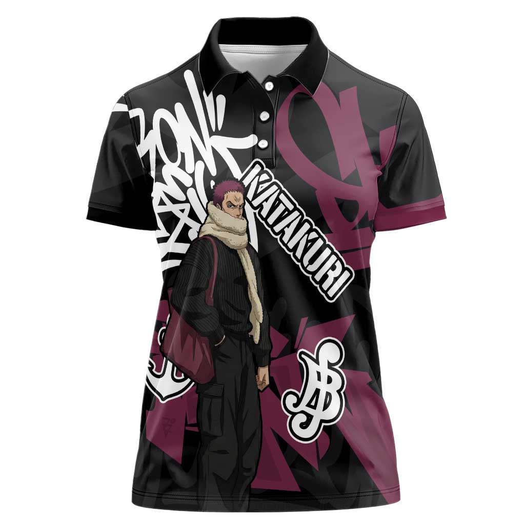 Charlotte Katakuri One Piece Women Polo Shirt Graffiti Street Art Anime Collage