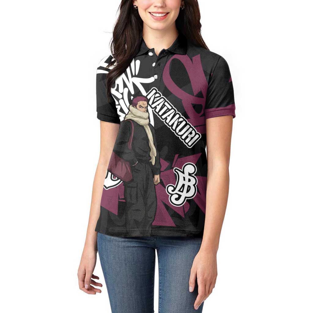 Charlotte Katakuri One Piece Women Polo Shirt Graffiti Street Art Anime Collage