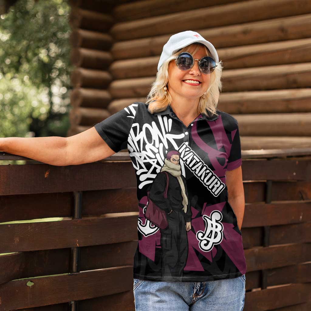 Charlotte Katakuri One Piece Women Polo Shirt Graffiti Street Art Anime Collage