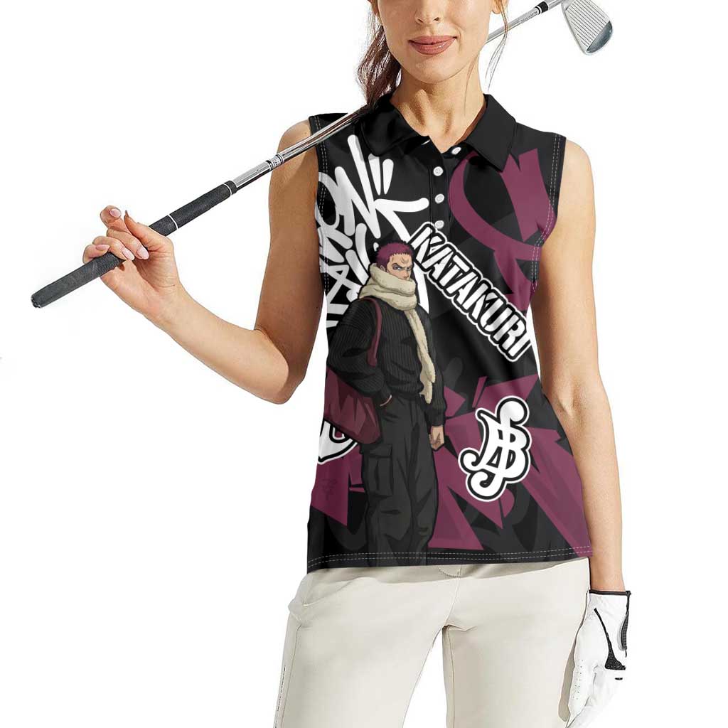 Charlotte Katakuri One Piece Women Sleeveless Polo Shirt Graffiti Street Art Anime Collage
