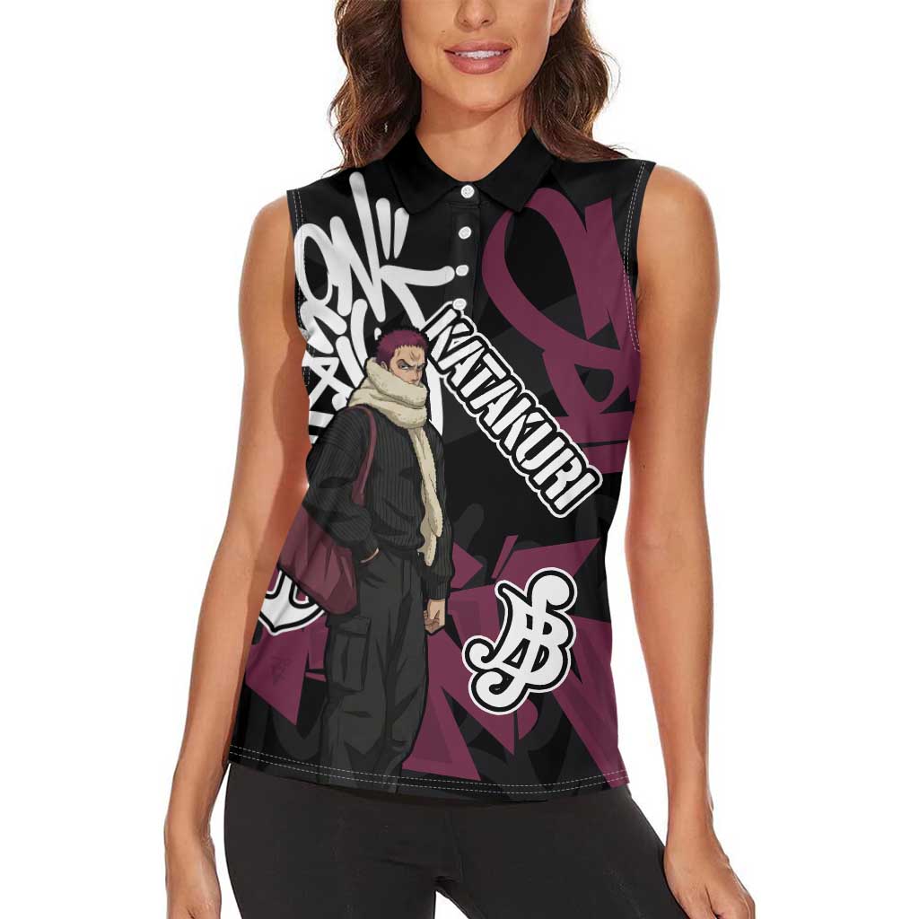 Charlotte Katakuri One Piece Women Sleeveless Polo Shirt Graffiti Street Art Anime Collage