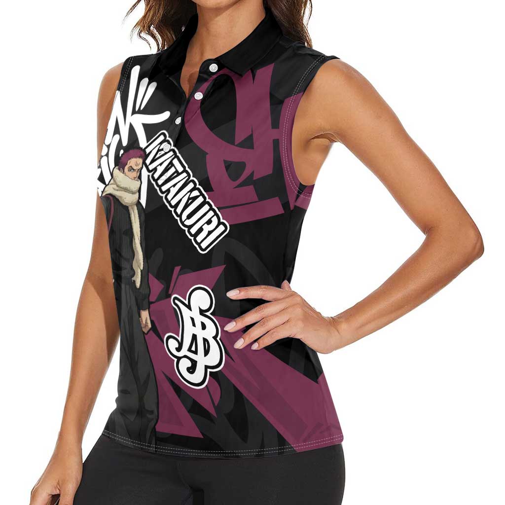 Charlotte Katakuri One Piece Women Sleeveless Polo Shirt Graffiti Street Art Anime Collage