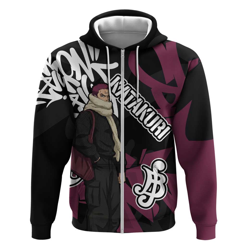 Charlotte Katakuri One Piece Zip Hoodie Graffiti Street Art Anime Collage