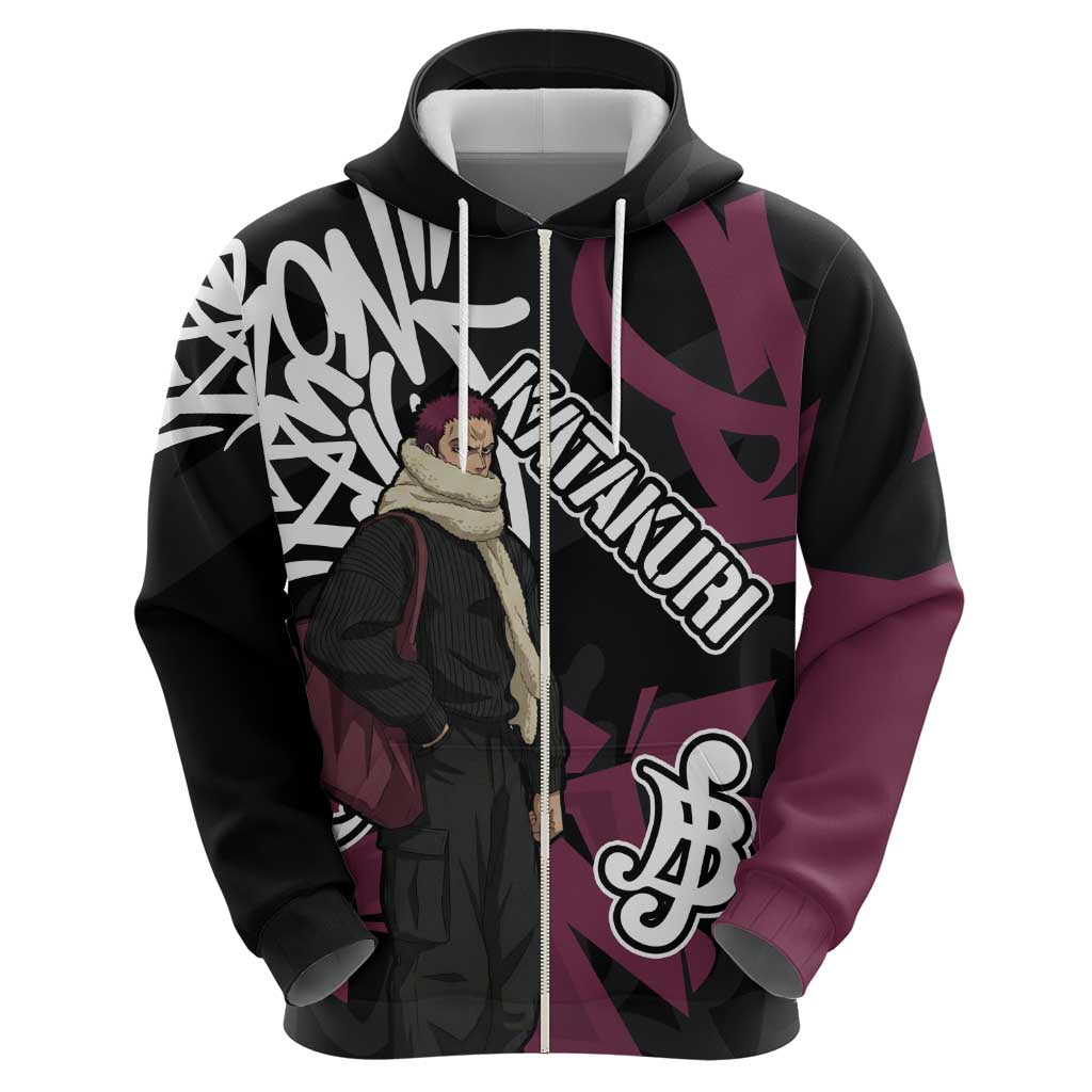 Charlotte Katakuri One Piece Zip Hoodie Graffiti Street Art Anime Collage