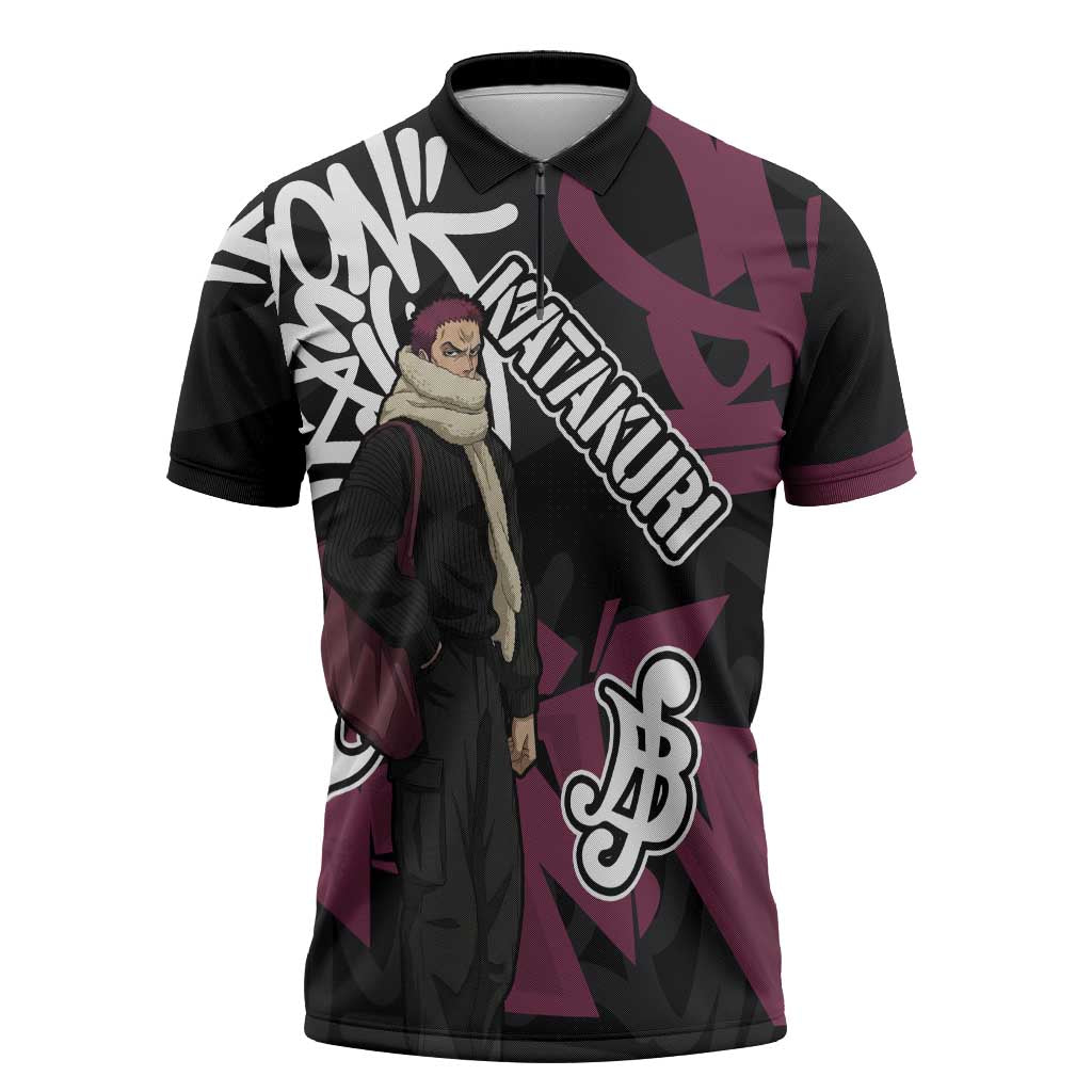 Charlotte Katakuri One Piece Zipper Polo Shirt Graffiti Street Art Anime Collage