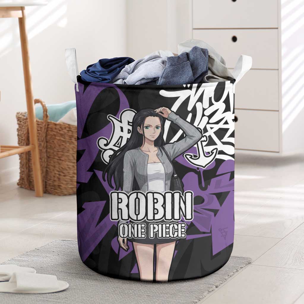 Nico Robin One Piece Laundry Basket Graffiti Street Art Anime Collage