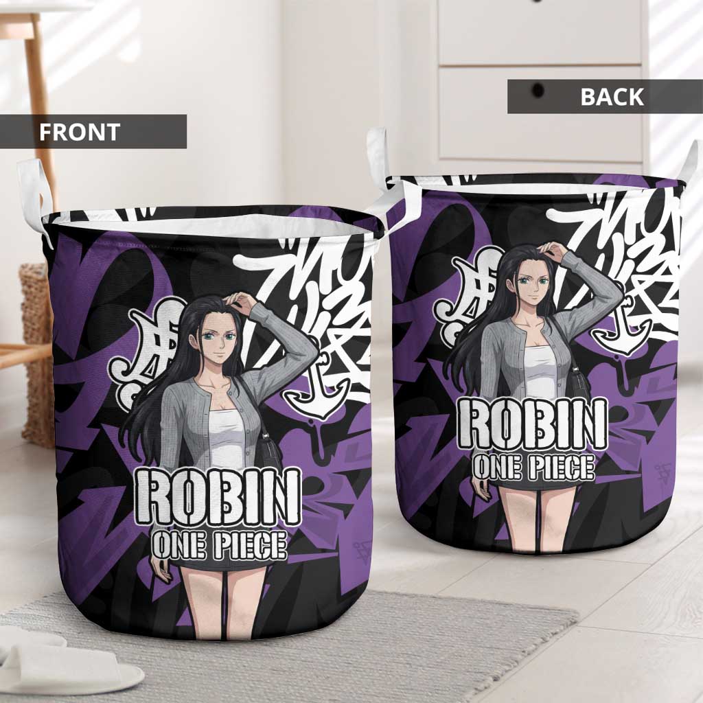 Nico Robin One Piece Laundry Basket Graffiti Street Art Anime Collage