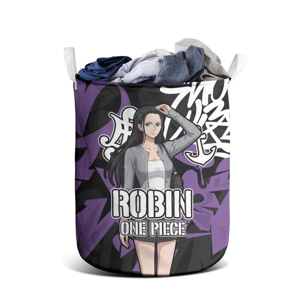 Nico Robin One Piece Laundry Basket Graffiti Street Art Anime Collage